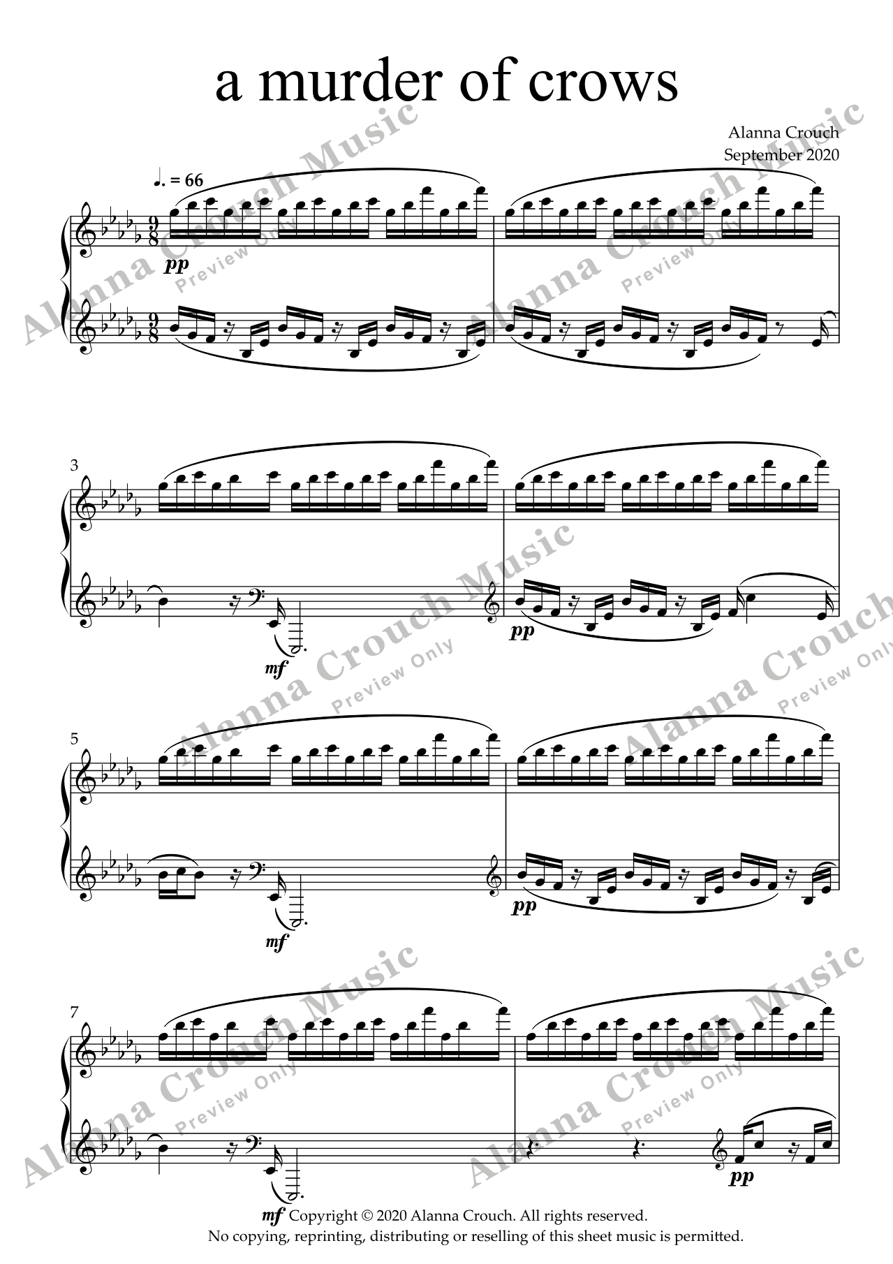 Score page 1 preview of A Murder of Crows sheet music
