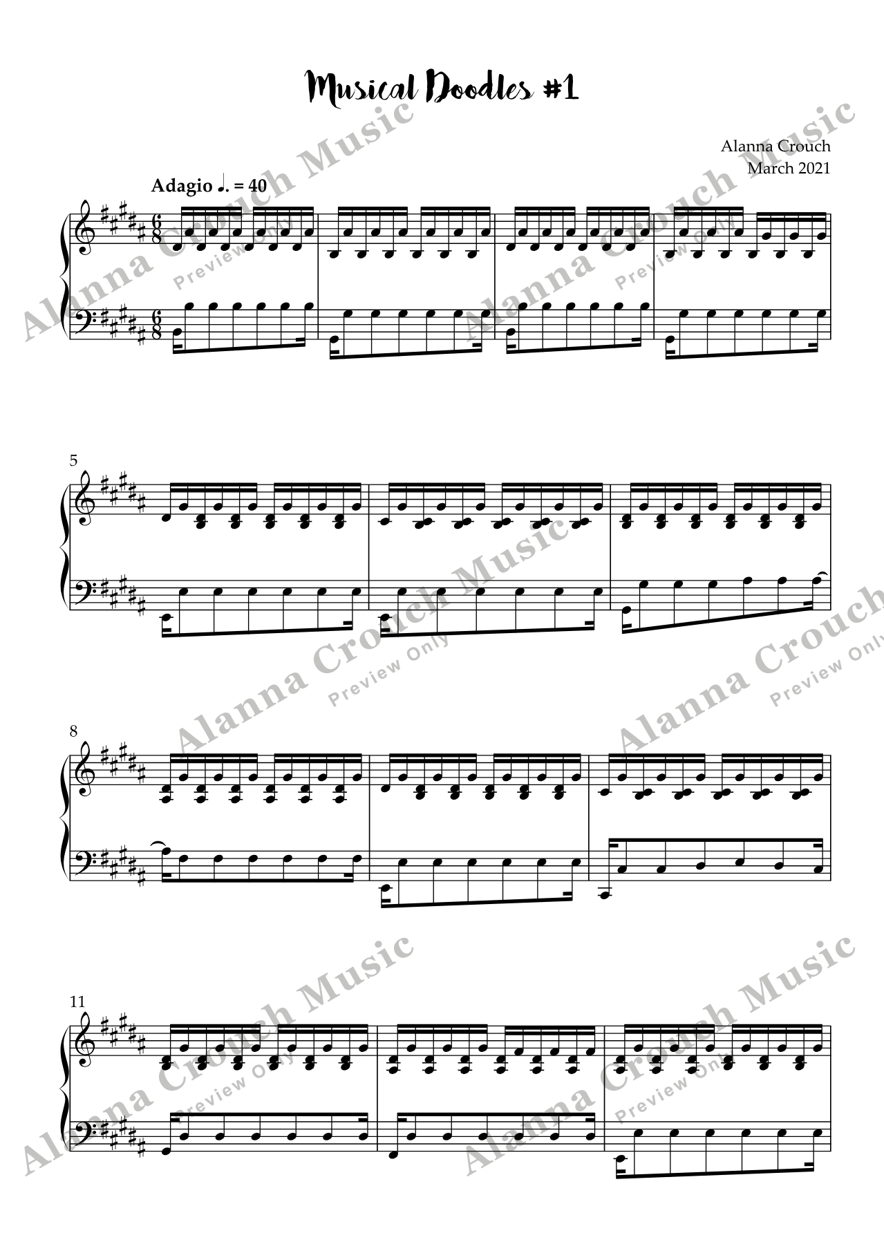 Score page 1 preview of Musical Doodles 1 sheet music