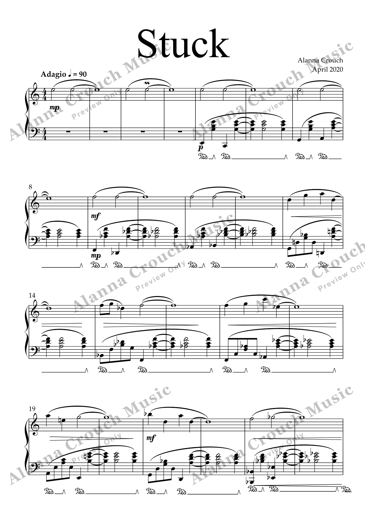 Score page 1 preview of Stuck sheet music